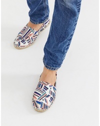 White Geometric Espadrilles