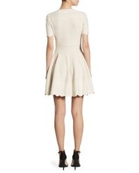 Alexander McQueen Lace Jacquard Knit Fit  Flare Dress