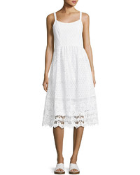 Neiman Marcus Lace Cami Dress White