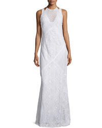 French Connection Rene Geometric Lace Maxi Dress Summer White