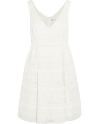 White Geometric Lace Off Shoulder Dress