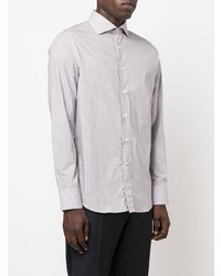 Canali Geometric Print Long Sleeved Shirt