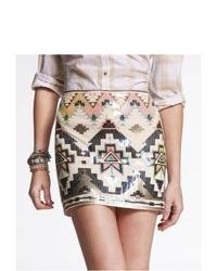 Express Sequin Embellished Mini Skirt