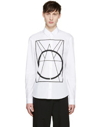 McQ Alexander Ueen White Geometric Print Shirt