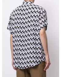 Emporio Armani Geometric Print Spread Collar Shirt