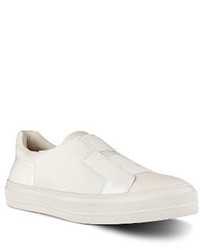 White Geometric Slip-on Sneakers