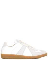 White Geometric Suede Sneakers