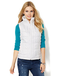 Quilted Puffer Vest Stand Collar