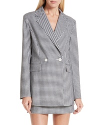 White Gingham Double Breasted Blazer
