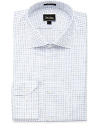Neiman Marcus Regular Finish Classic Fit Grid Check Dress Shirt White