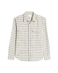 7 For All Mankind Double Pocket Plaid Cotton Button Up Shirt In Ivory Plaid At Nordstrom