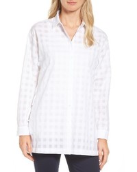 Nordstrom Collection Sheer Gingham Tunic Shirt