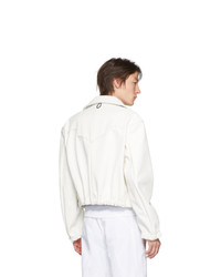 Boramy Viguier White Faux Leather Coach Jacket