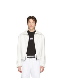 Boramy Viguier White Faux Leather Coach Jacket