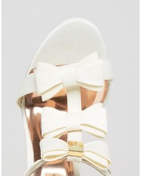 Ted Baker Appolini Ivory Bow Heeled Sandals