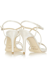 Jimmy Choo Elaine Crystal Embellished Satin Sandals