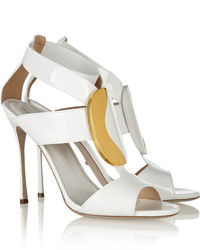 Sergio Rossi Glossed Leather Sandals