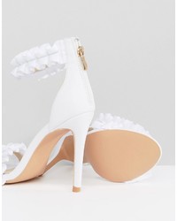 Missguided Ruffle Barely There Heeled Sandal