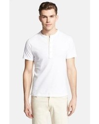 Billy Reid Pensacola Short Sleeve Henley T Shirt White Large