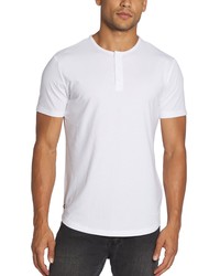 Cuts Curve Hem Henley T Shirt In White At Nordstrom