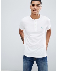 Abercrombie & Fitch Icon Logo Henley T Shirt In White