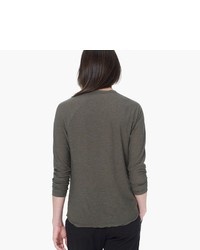 James Perse Spaced Jersey Open Henley