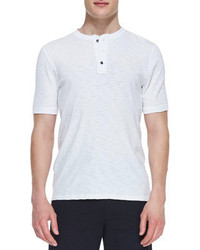 Vince Jersey Flame Short Sleeve Henley White