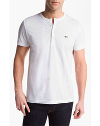 Lacoste Short Sleeve Henley T Shirt White 6