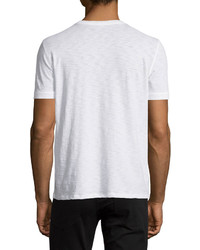 Vince Short Sleeve Slub Henley T Shirt White