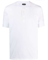 Tom Ford Short Sleeved Cotton Henley T Shirt
