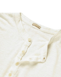 Massimo Alba Slub Linen Jersey Henley T Shirt