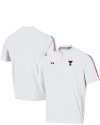 Under Armour White Texas Tech Red Raiders 2021 Sideline Motivate Short Sleeve Quarter Zip Polo