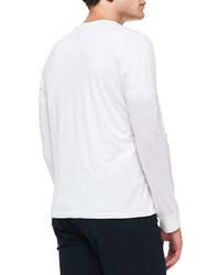 Vince Long Sleeve Jersey Henley White