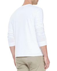 Vince Long Sleeve Jersey Henley White