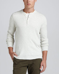 Vince Long Sleeve Thermal Henley White