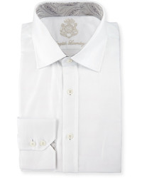 English Laundry Herringbone Long Sleeve Dress Shirt White