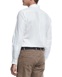 Peter Millar Harkers Herringbone Shirt White