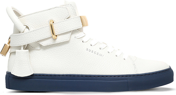 Buscemi 100mm Padlock Leather High Top Trainers 595 Selfridges