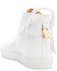 Buscemi 125mm High Top Pebbled Leather Sneakers