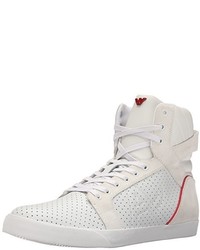 Armani Jeans Perforated Logo High Top Fashion Sneaker