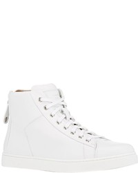 Gianvito Rossi Back Zip High Top Sneakers White