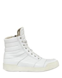 Balmain Leather High Top Sneakers