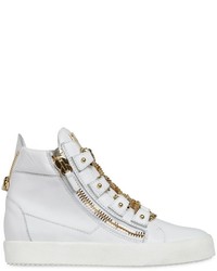 Giuseppe Zanotti Design Chain Lace Up Leather High Top Sneakers