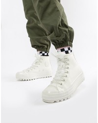 Converse Chuck Taylor Lift Ripple Hi White Borg Trainers