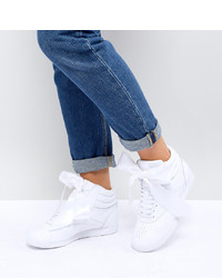 Reebok Classic Freestyle Hi Satin Bow Trainers In White