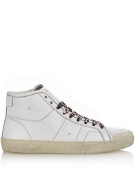 Saint Laurent Court High Top Leather Trainers