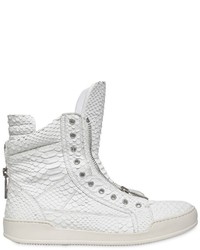 DSQUARED2 Python Effect Leather High Top Sneakers