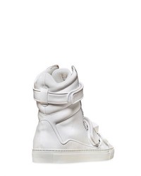 Giacomorelli Rubberized Leather High Top Sneakers
