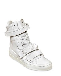 Giacomorelli Rubberized Leather High Top Sneakers