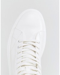 Asos High Top Sneakers In White With Chunky Sole